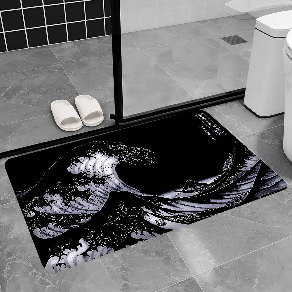 The Great Wave Off Kanagawa Room Mats Retro Multiple Choice Living Room Kitchen Rug Non-Slip Welcome Rug