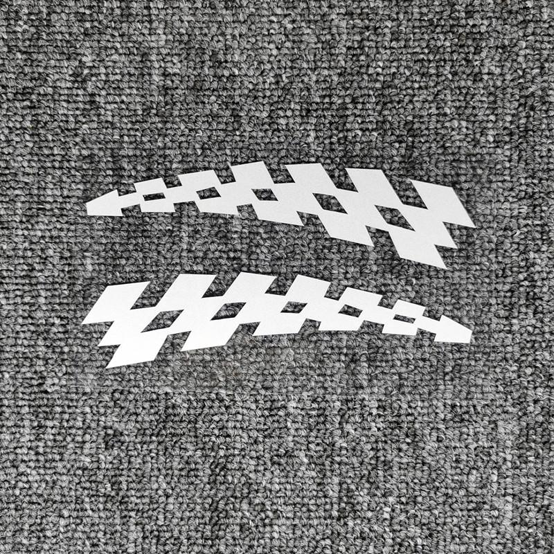 2P Car Stickers Checker Flag F1 Racing JDM Reflective Decals For Scratch Wing Fender Rearview Mirrors Bumper Motorcycles