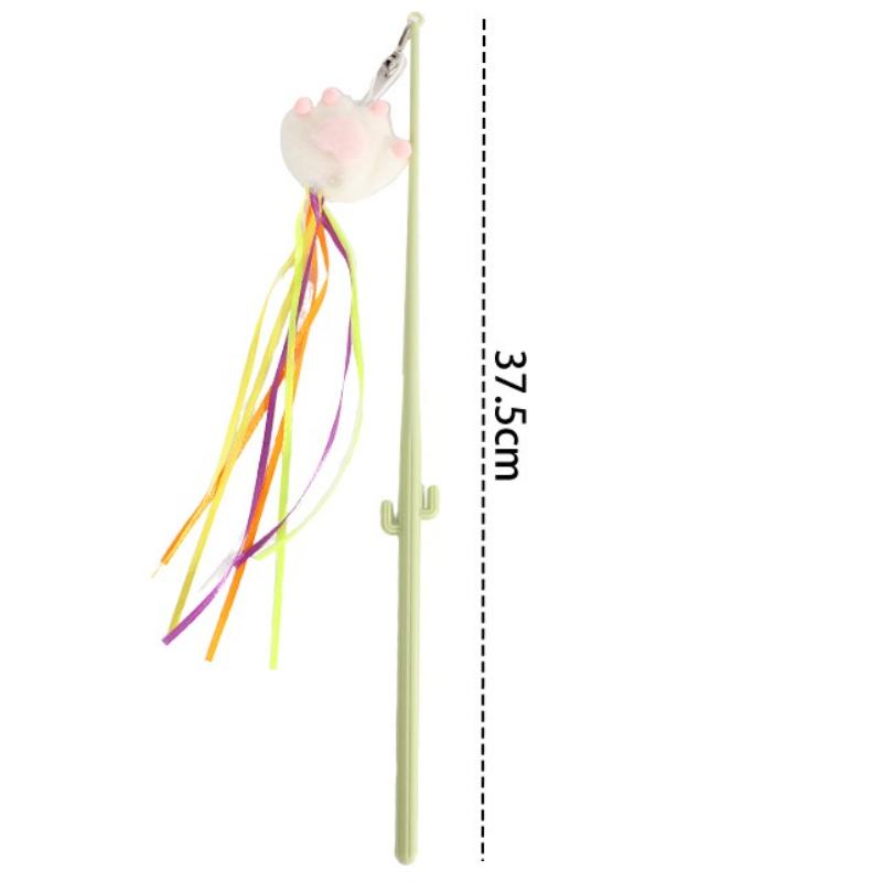 Cat Wand Toy Cute Claw Teasing Stick for Cat Interactive Toy Funny Colorful Kitten Teaser Stick Pet Cat Supplies