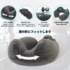 Portable Air Pillow for Neck, Travel, and Office Use, Compact, U-Shaped, Includes Storage Bag (Dark Gray)