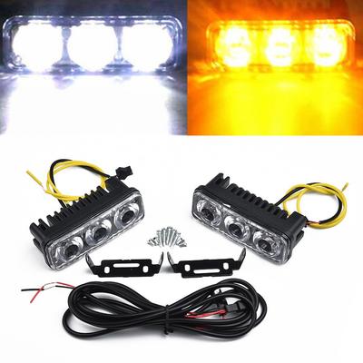 Комплект дневных ходовых огней, запасные части, аксессуары для автомобиля, белый+янтарный