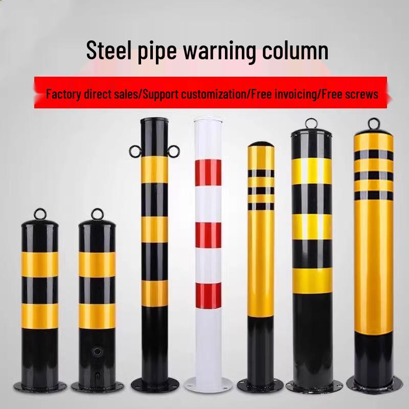 Reflective Steel Anti-Collision Post: Removable Ground Pile for Road Block Isolation and Parking Safety