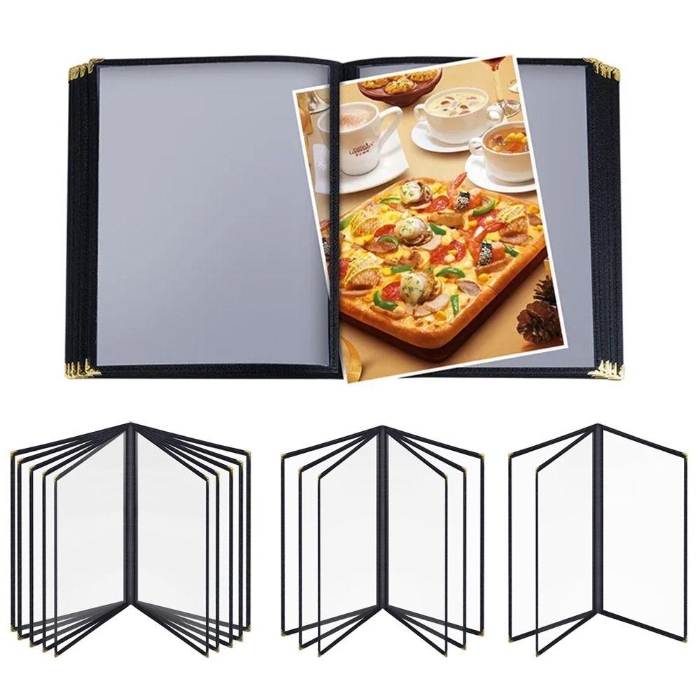 Прозрачная ПВХ обложка для меню формата А4, металлические уголки, книга для отображения цен меню, папка на кольцах, бар, кафе