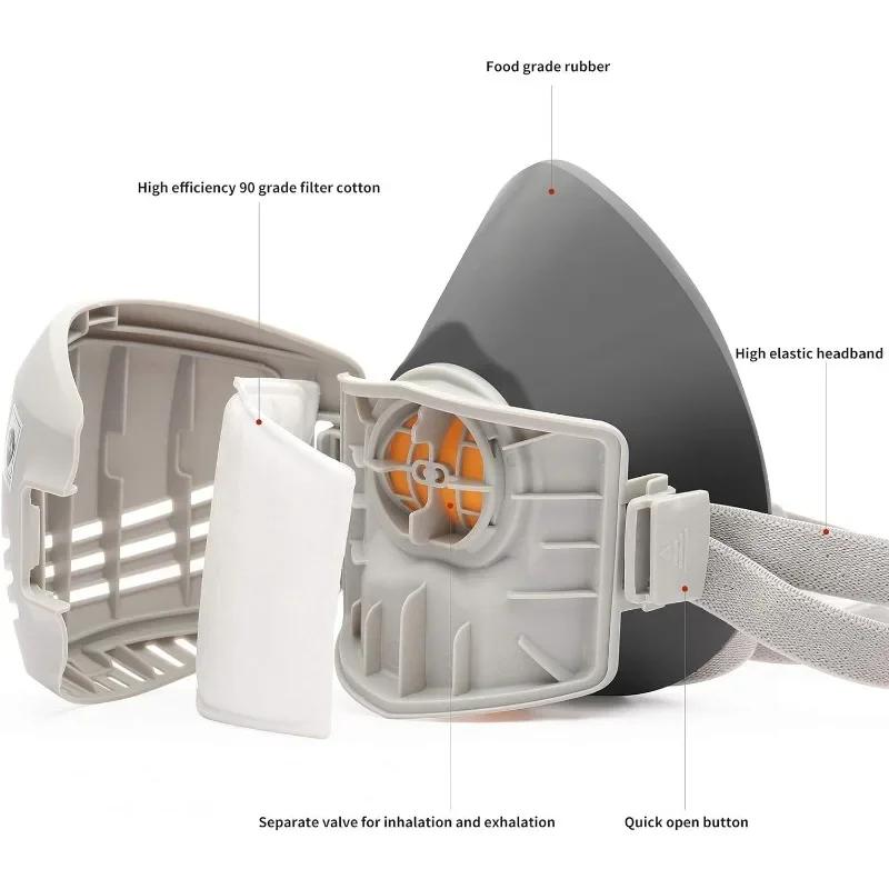 Промышленная противопылевая маска многоразового использования с фильтром хлопковый противопылевой респиратор на половину лица промышленный строительный противосмоговый защитный противогаз