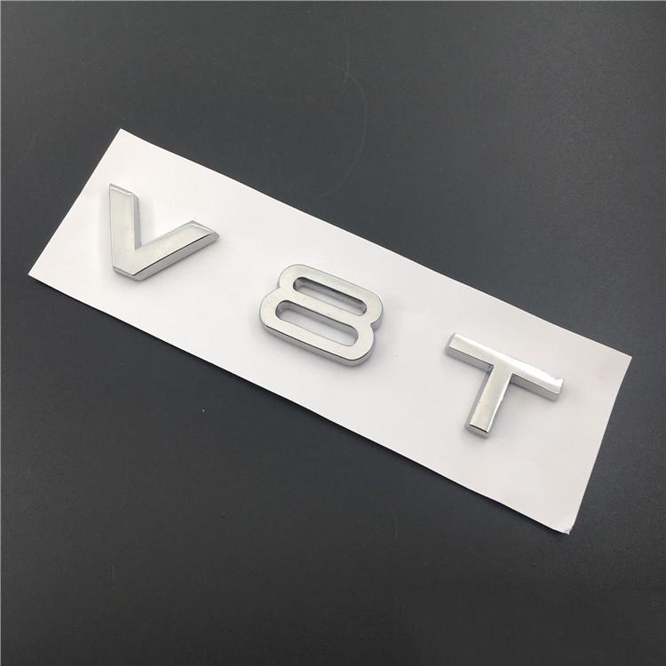 3D металлический черный логотип V8T V6T эмблема буквы значок на крыло автомобиля для S6 C7 S7 V8T Q5 A6 A4 S5 SQ5 S4 C7 V6T наклейка аксессуары