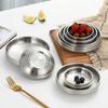 Flat 201/304 Stainless Steel Dish Plate Cooking Noodles Bowl Thickened Dinner Plate Seasoning For Kitchen Restaurant Tableware