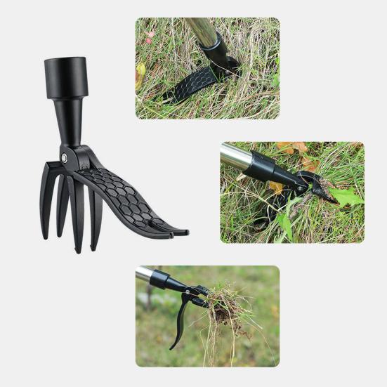 Ручной экстрактор сорняков с длинной ручкой, устойчивый к коррозии, эргономичный дизайн, регулируемый инструмент для удаления сорняков с острыми зубьями