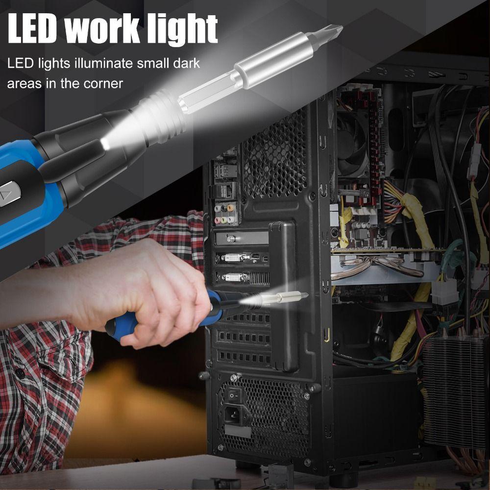 with LED Light Mini Home Screwdriver 3.6V Power Screw Driver Electric Screwdriver Repair Tool