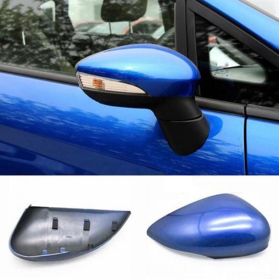 1Pair Blue Rearview Mirror Indicator Light Cover For Ford Fiesta MK7 2008~17