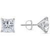 Jewels Prim 6 Ct Princess Cut Earrings Studs Real Solid 14K White Gold Screw Back Martini