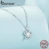 BAMOER стерлингового серебра 925 пробы блестящая звезда кулон ожерелье Pave установка CZ для женщин подарок на день рождения модные изящные ювелирные изделия подарок