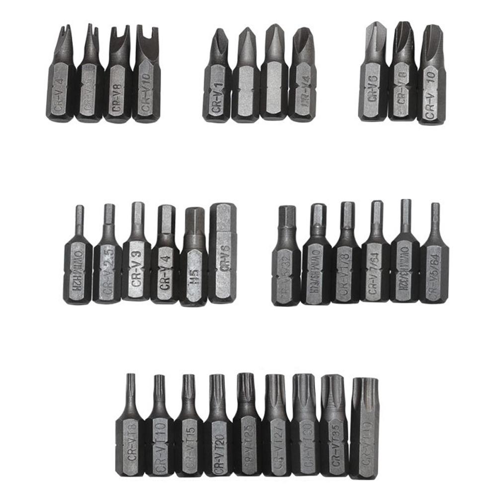 33pcs Screwdriver Bits Set 45 Steel Material Bit Kit with Long Magnetic Connecting Rod and 6.35MM 1/4'' Shank Diameter