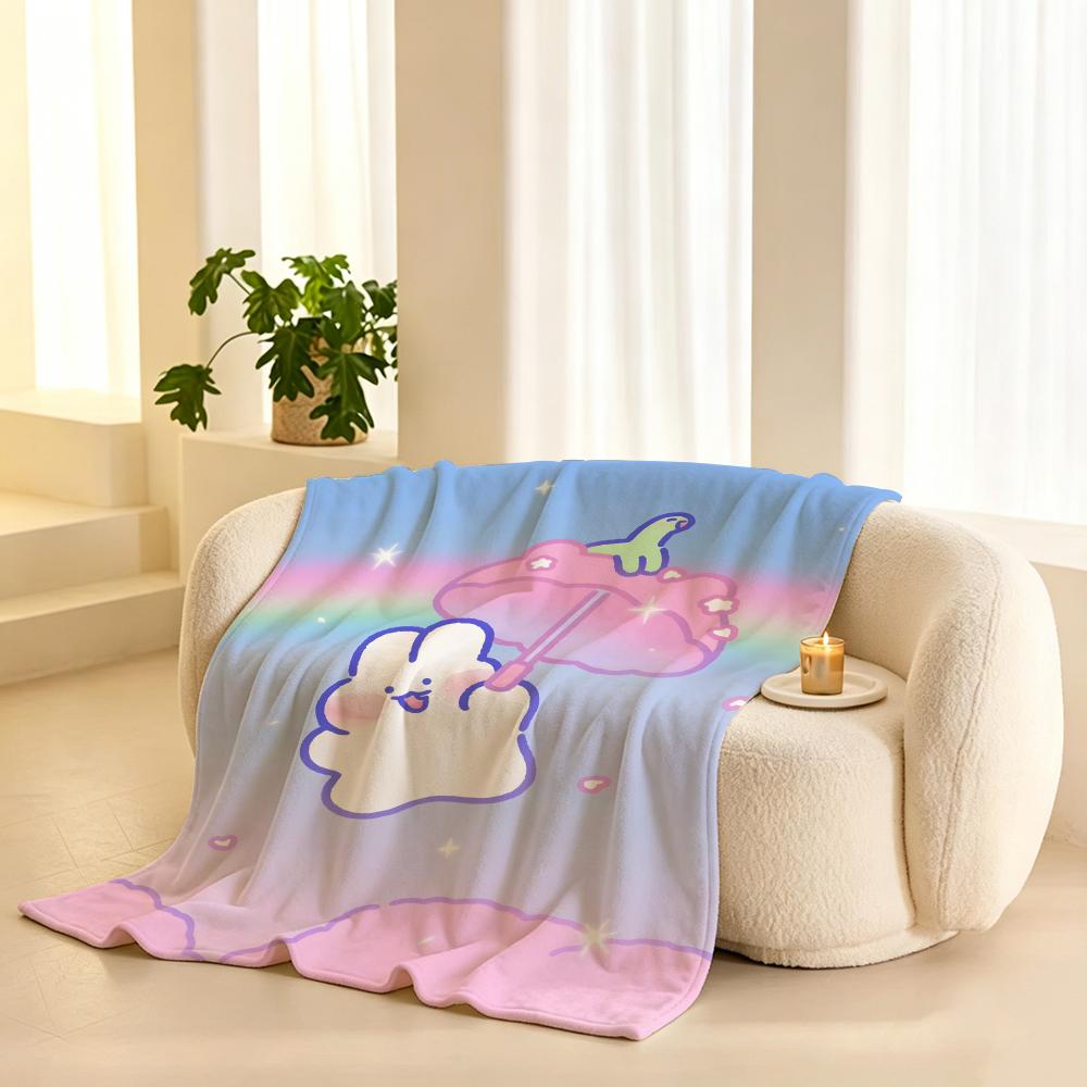 Cartoon meme m mongmong Rabbit meme Throw Soft Warm Flannel Fleece Throw Blanket for Sofa Bed Travel Home
