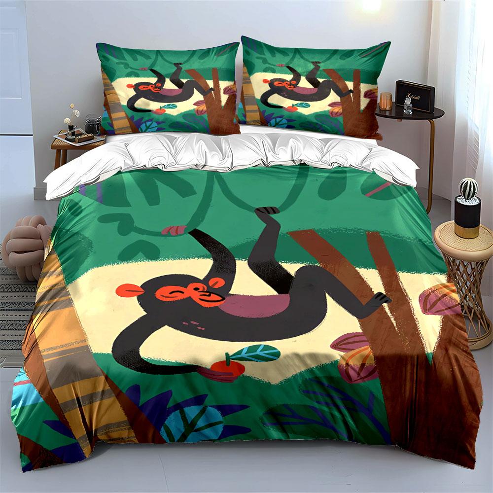 Monkey on tree branches. Bedding sets Duvet cover sets Duvet covers Pillowcases(1* Duvet Cover 2* Pillowcases without duvet insert)