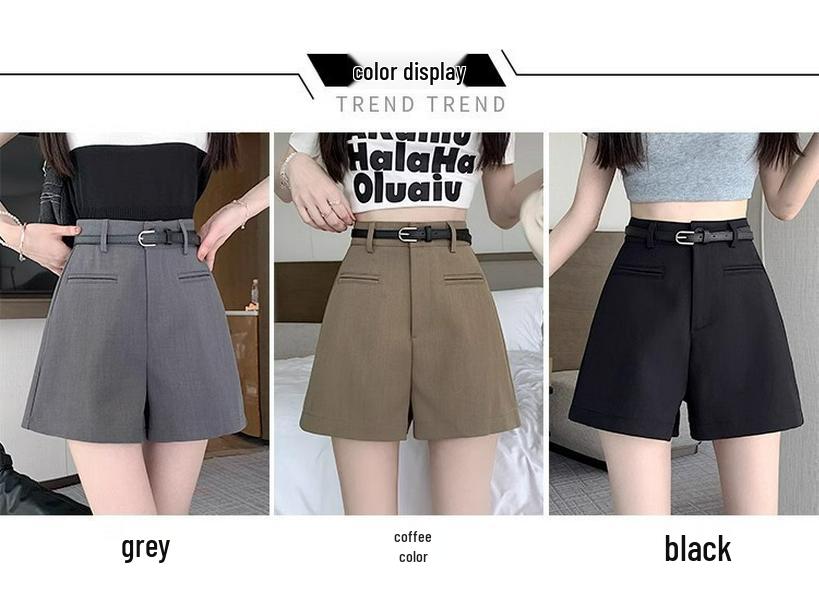 2025 Summer Women's Versatile High-Waisted Wide-Leg Shorts