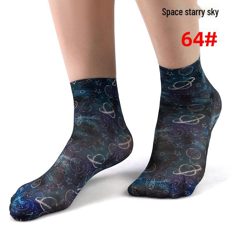 Короткие летние носки в женском стиле с различными милыми узорами