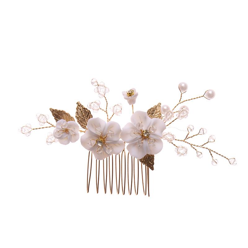 Аксессуары для волос Tuanming Bridal Flower Comb — элегантный европейский и американский вечерний стиль