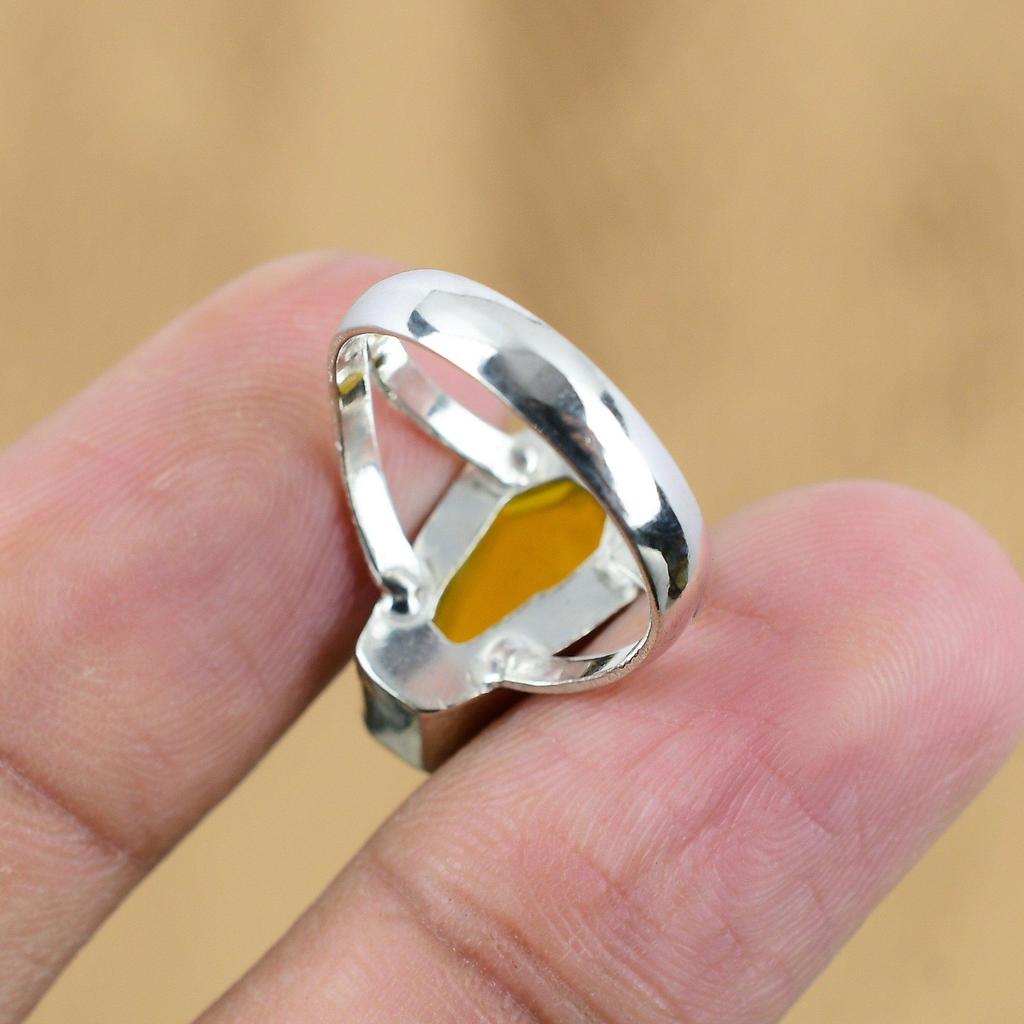 Подарок для женщин Кольцо-обещание в виде гроба Размер 7.75 Серебро 925 пробы Натуральный камень цитрин