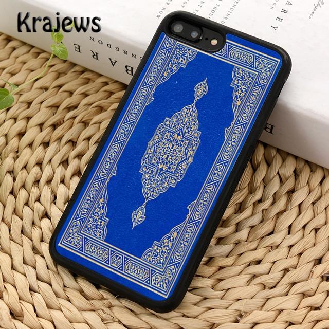 Krajews Подлинный Коран тисненый кожаный чехол для телефона для iPhone 17 Air 16 15 14 plus 11 12 13 pro max coque Оболочка Fundas