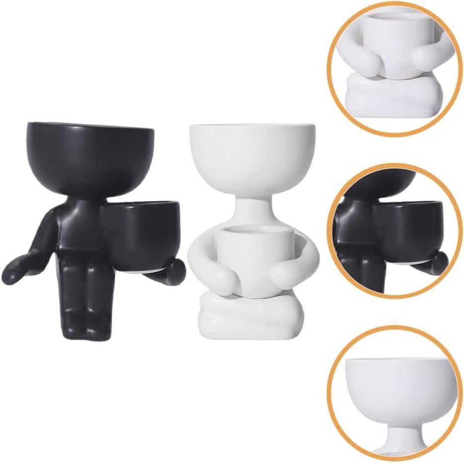 1 предмет Kreative Humanoide Keramik Blumentopf Modernes Design Pflanzer Blumentopf Handwerk Ваза для украшения дома и двора Личное Isierte Geschenk