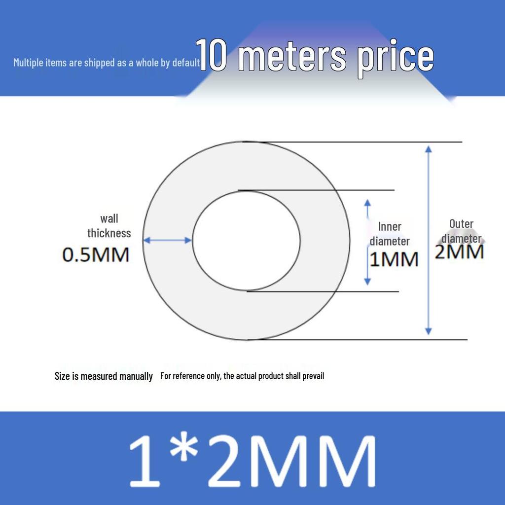 Маленькая высокотемпературная пищевая силиконовая трубка - Внутренний диаметр 0,3-1