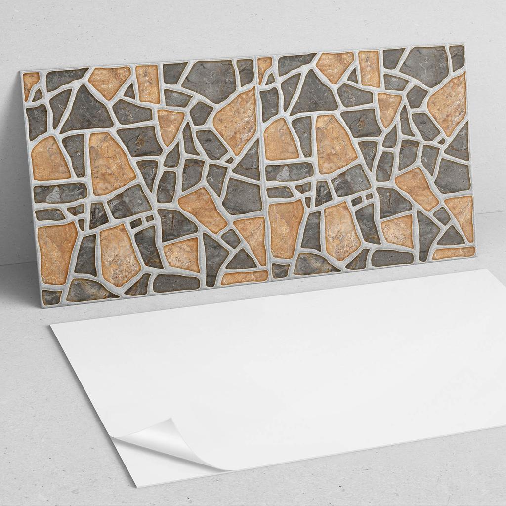 Samoprzylepna Dekoracja Winylowa Na Ścianę 100X50 Cm Wzór Kamiennej Mozaiki