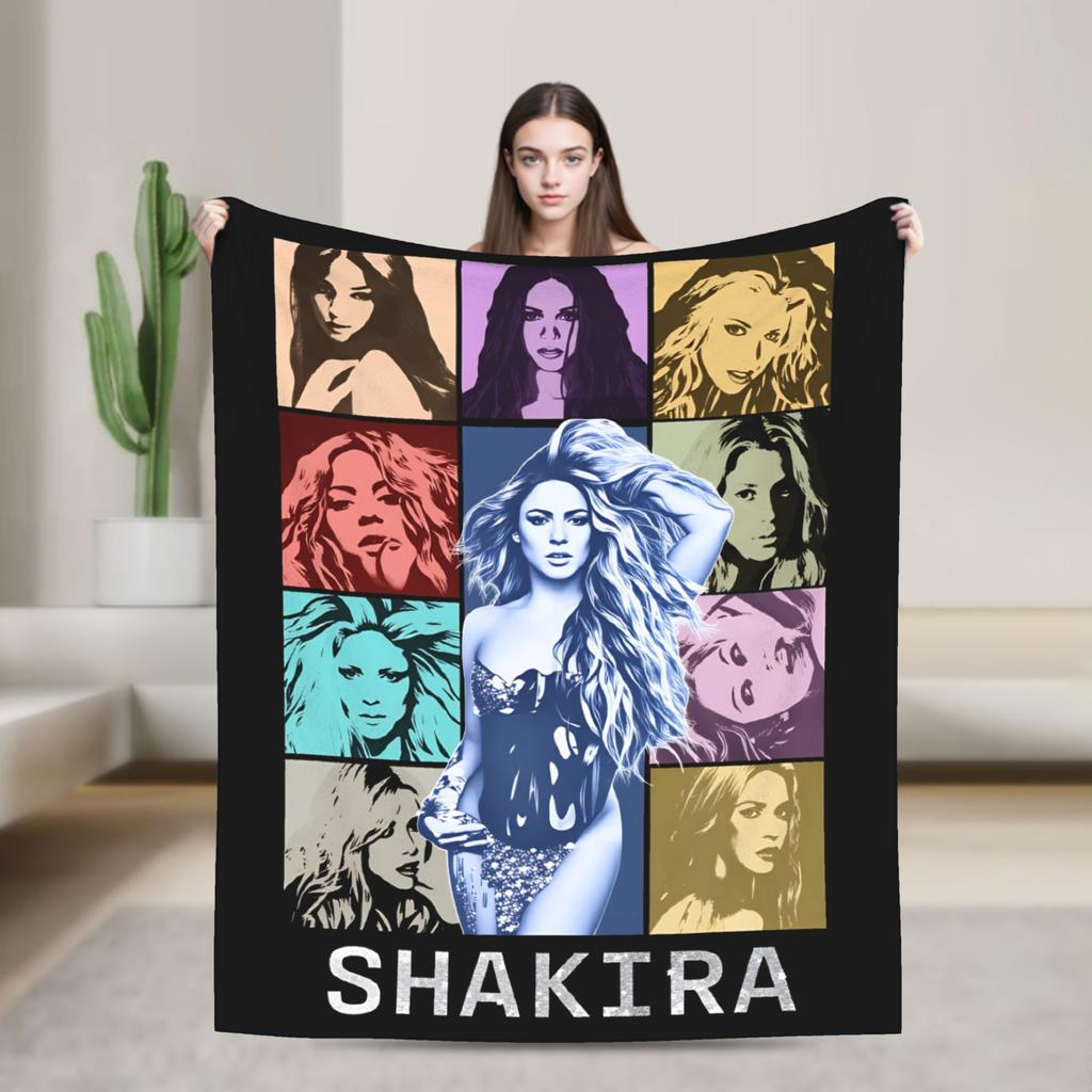 Shakira Blanket Singer Pop Soft Funny Plush Throw Blanket For Home Decor Travel Office Flannel Bedspread Bed Cover
