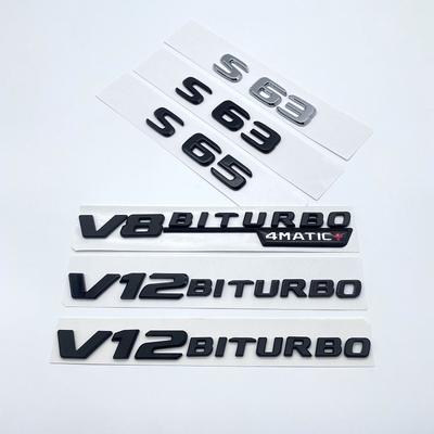 3D буквы S63 S65 V12 Biturbo V8Biturbo 4matic+ ABS эмблема для Mercedes Benz W222 W223 крыло автомобиля багажник наклейка