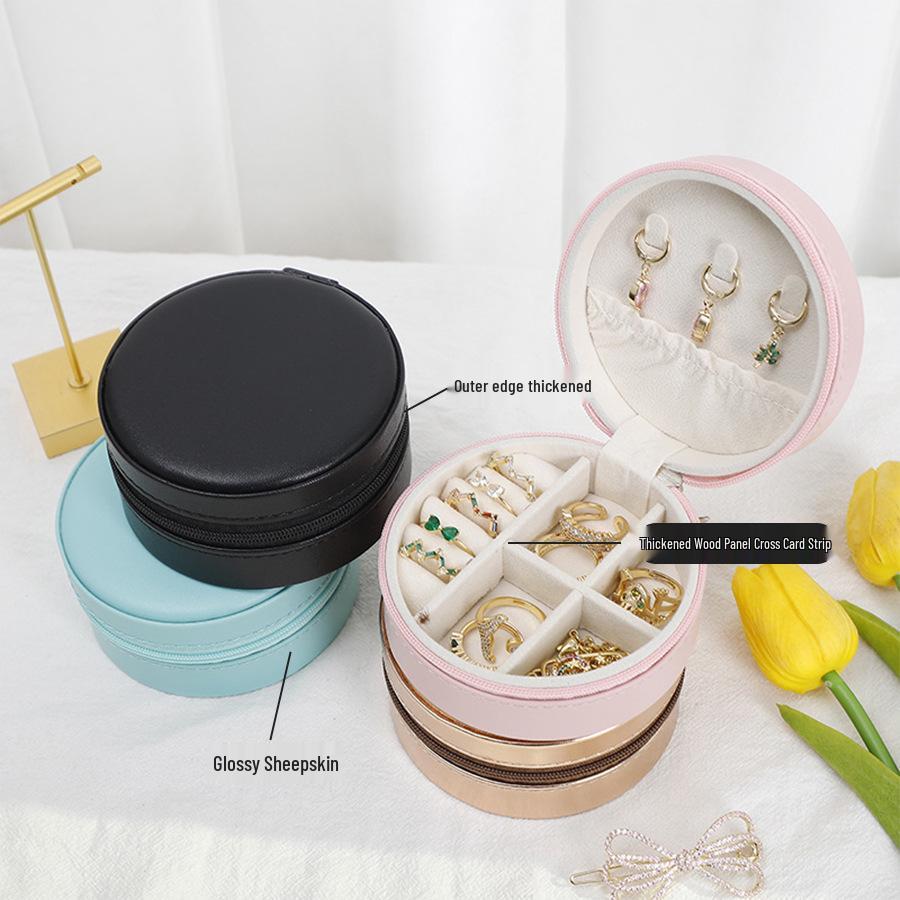 Элегантная коробка для хранения украшений – Круглая подарочная упаковка для серег, ожерелий и пуссет