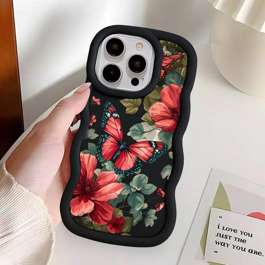 Cute Butterfly Case for iPhone 16 Pro Max 17 Air 8 11 12 13 14 XR 15 Plus Soft Phone Cover