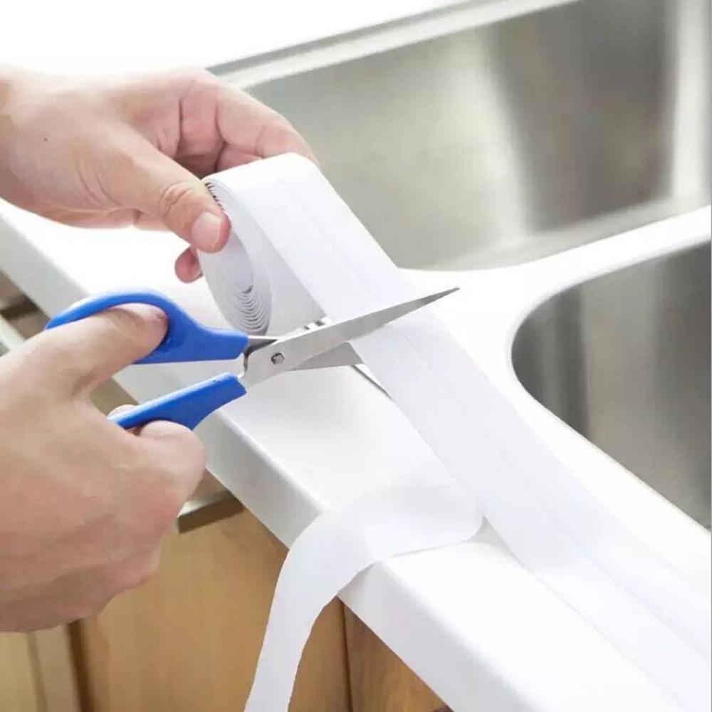 Vogue Kitchen Tool Bathtub Sink Self Adhesive Toilet Line Sticker 3.2cm*1.5/3M Bathtub Corner Sealant White PVC Waterproof Wall Sealing Strip Tape
