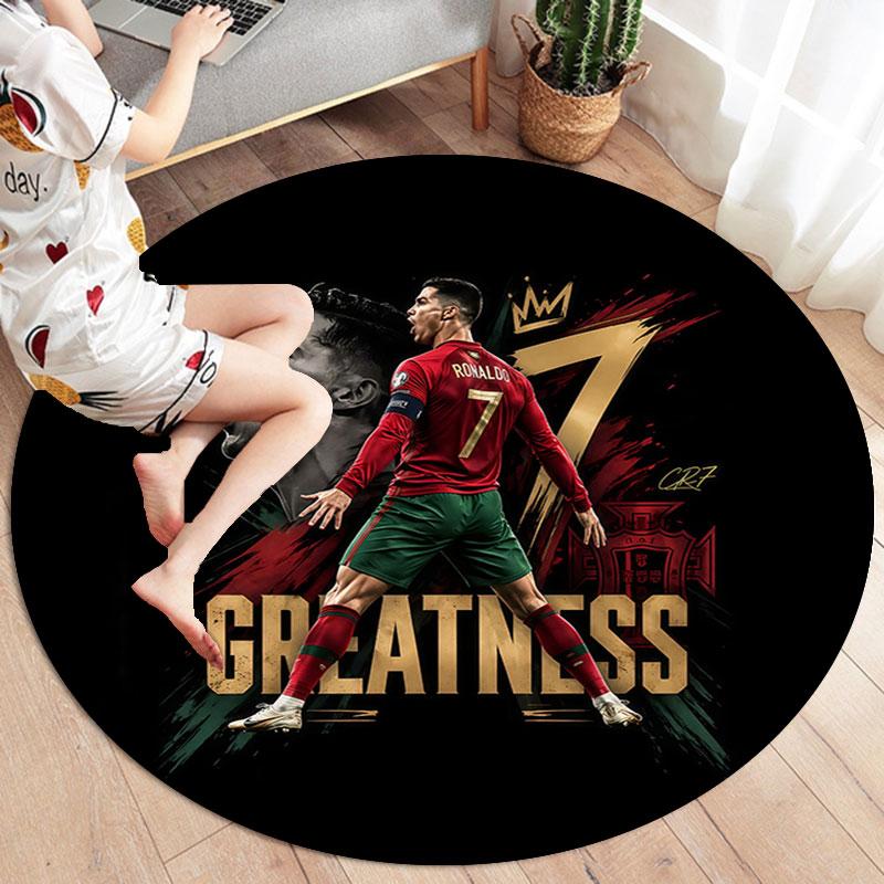 Круглый ковер Cristiano Ronaldo, Ковер для гостиной, спальни, дивана, игровой комнаты, Нескользящий коврик для пола