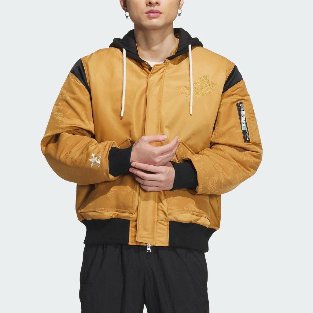 Adidas Совместная брендированная куртка FW23 на молнии с принтом Originals X Feifei Ruan, верхняя одежда унисекс, пшенично-коричневый IX4233