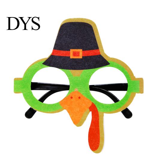 Cute Thanksgiving Gift for Parties Turkey Glasses, Funny Harvest Party Eyewear Kids Festive Orange Holiday Decorations Adults, Felt Pumpkin