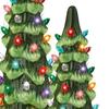 Pre-Lit Hand-Painted Resin Tabletop Christmas Tree Small Light Up Holiday