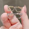 Mini Glasses Brooch for Women A Must-Have Accessory Ins Trendy Personality Funny Pin Collar Pin High-end Suit Accessories Buckle