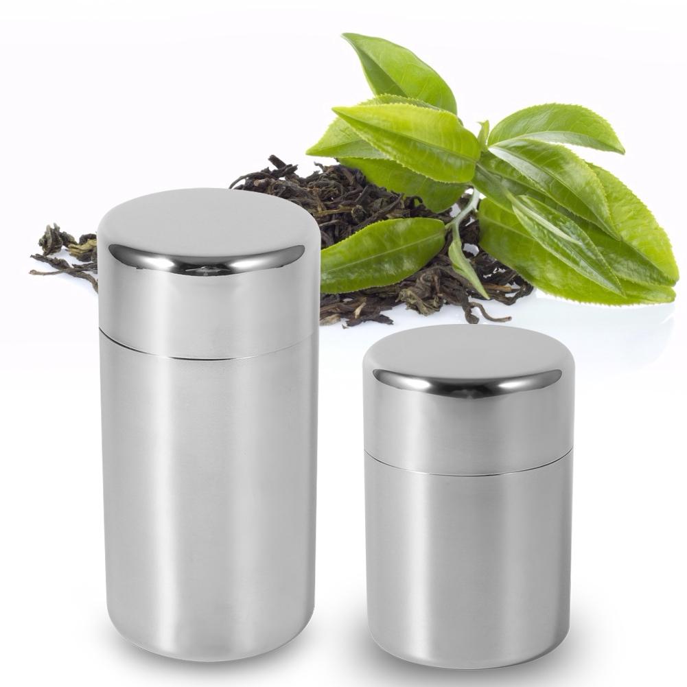 Stainless Steel Tea Tins Canister Home Kitchen Canisters for Tea Coffee Sugar Storage Loose Leaf Tea Tin Tea Tins