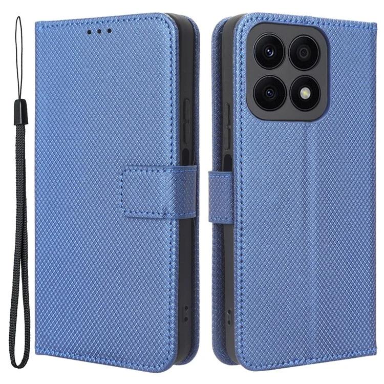 Для Honor X8a 4G Кошелек Чехол для телефона Алмазная текстура Искусственная кожа Магнитный откидной чехол-подставка