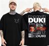 Графическая футболка Duki Ameri World Tour 2025 Мужская Летняя Хлопковая Ретро Свободная Повседневная Хип-хоп Футболка Y2k