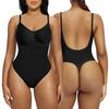 Shapewear for Women Low Back Thong Bodysuit Waist Cincher Tummy Control Body Shaper Seamless Sculpting Underwear U Plunge Backless Leotards Tank Tops