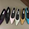 2024 Spring New Women Flat Shoes Fashion Satin Ladies Elegant Shallow Slip On Flats Pointed Toe Outdoor Dress Ballerinas