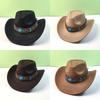 Adjustable Cowgirl Hat Shapeable Wide Brim Western Hat Trendy Cowboy Hat for Men and Women