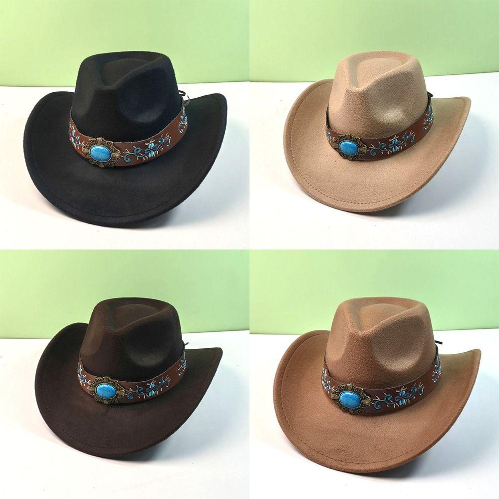 Adjustable Cowgirl Hat Shapeable Wide Brim Western Hat Trendy Cowboy Hat for Men and Women
