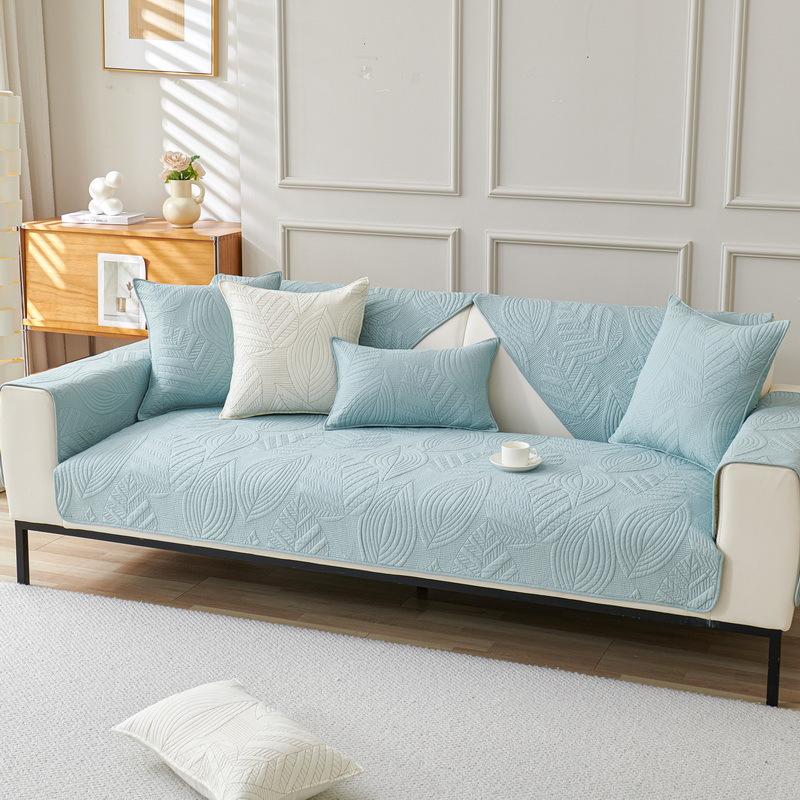 Modern Simple Sofa Cushion Cotton Four-Season Universal Fabric Non-Slip Pure Cotton Sofa Cover Straight Row Sofa Seat Cushion
