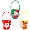 Snowman Elk Christmas Bucket Handbag Large Capacity Delicate Cartoon Candy Bag Funny Reusable Santa Claus Bag Xmas Gifts