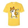 Funny Men's T-Shirt Shiba Inu Dabbing Tops Tees Discount Crew Neck Dance Tshirt Short Sleeve Cotton Casual T Shirt Wholesale