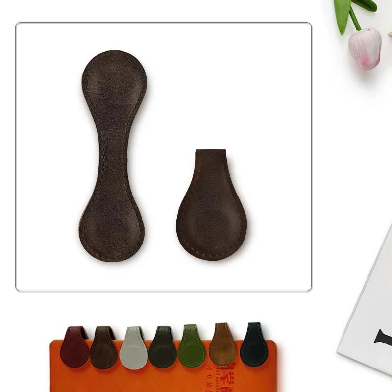 Новая ПУ Натуральная Кожа Магнитная Закладка Двусторонняя Магнитная Пряжка Клипса для Разделения Страниц Блокнота Учебные Аксессуары для Чтения