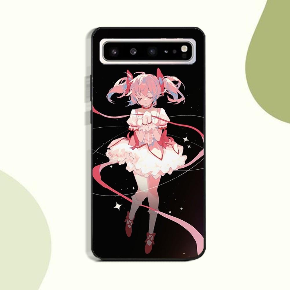 Милый аниме чехол для телефона Puella Magi Madoka Magica для Samsung Galaxy A52 A51 S21 Edge S22ULTRA S23 S24 S20LITE Plus Черный чехол