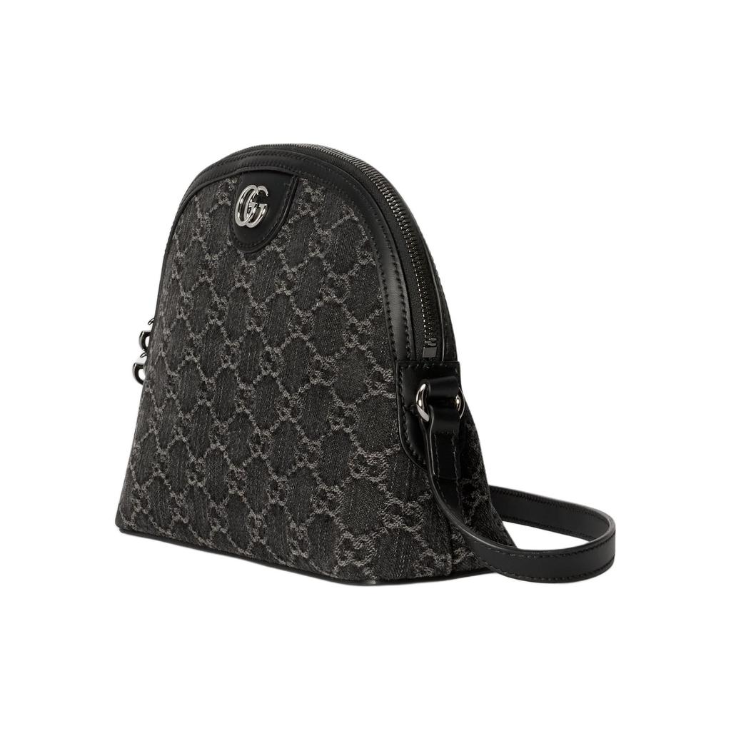 Gucci Ophidia Double G Logo Zipper Adjustable Shoulder Strap Denim Crossbody Bag Women bags Black Gray 499621-FAC2F-8450