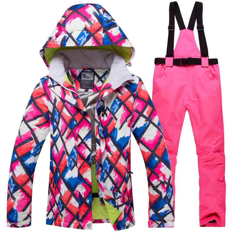 Зимний мужской и женский лыжный костюм, уличный теплый ветрозащитный водонепроницаемый костюм для катания на лыжах, сноуборде, мужская и женская лыжная куртка, лыжные штаны, зимний комбинезон